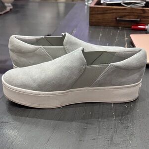Vince Gray Platform Slip-On Sneakers